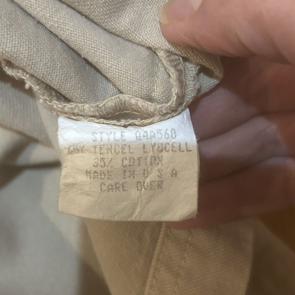 VTG David Dart Overall Dress Size L Y2K Bib Beige Maxi Granola Girl Cottagecore - Picture 7 of 9